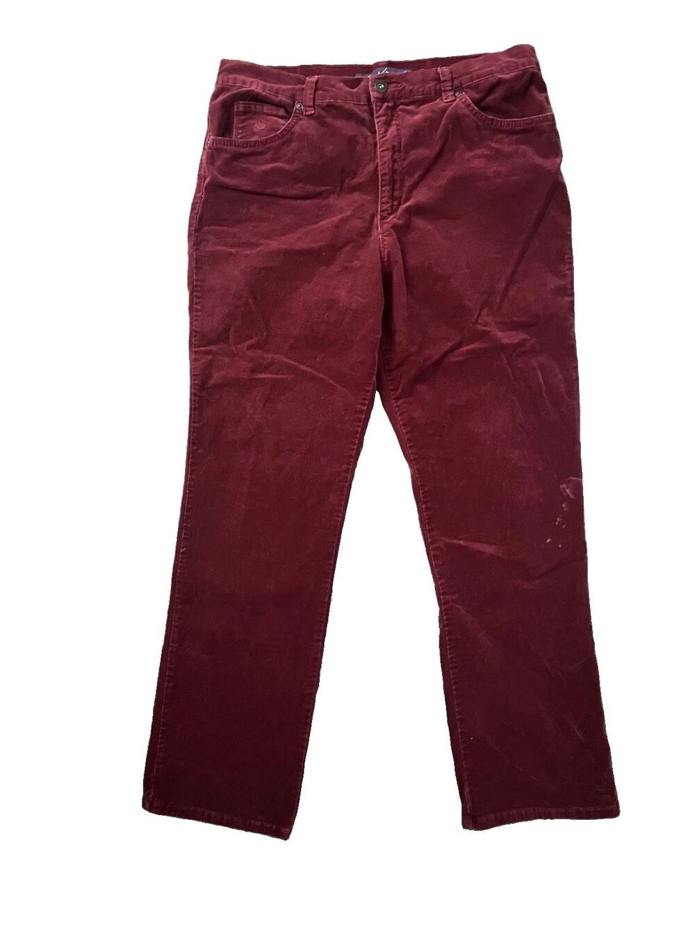 Women's Gloria Vanderbilt Size 14 Burgundy Coduroy Pants Glam Indie 31" Waist